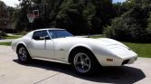 3rd gen white 1975 Chevrolet Corvette Stingray 4spd manual For Sale